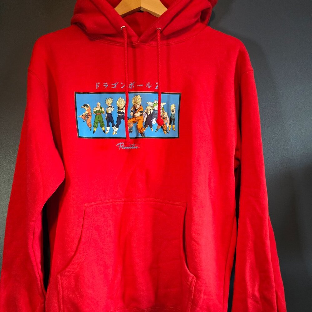 Dragon Ball Z Hoodie Size Small Red Primitive Anime Sweatshirt